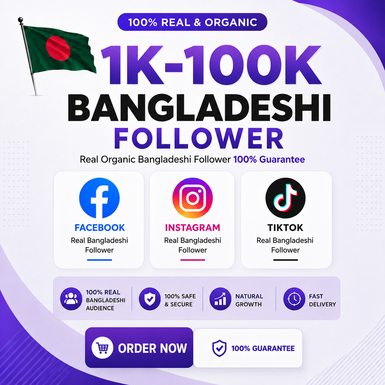 Real Organic Bangladeshi Follower 100% Guarantee✅
