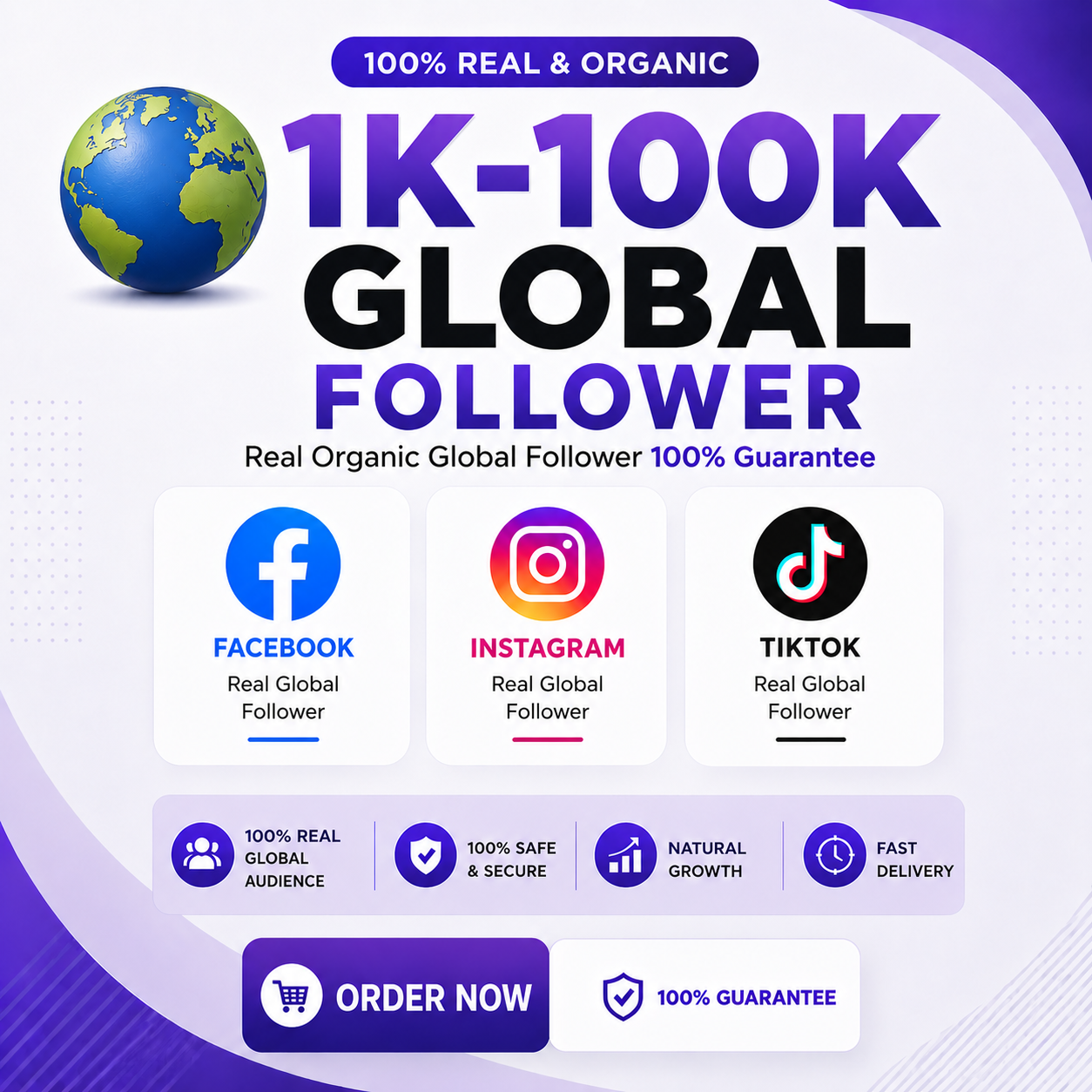 Real Organic Global Follower 100% Guarantee✅